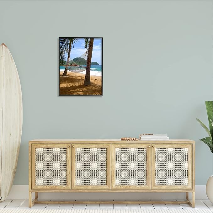 Stupell Industries Tropical Summer Vacation Hammock Between Palm Trees, Design by Noah Bay