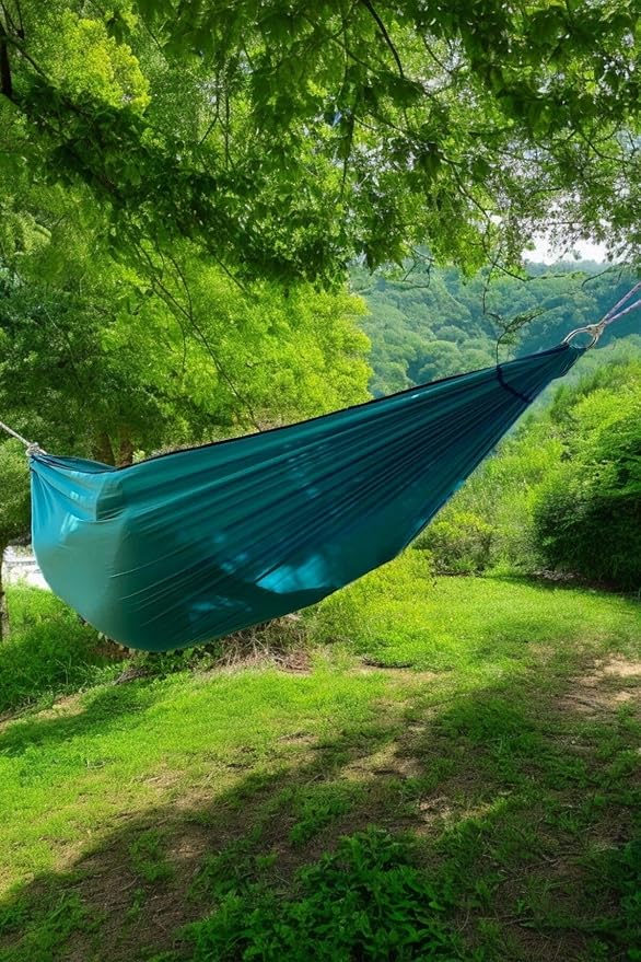 Camping Hammock Swing for Picnic Garden Balcony - Portable Foldable Outdoor Hammock with Carrying Bag, 110kg Capacity, Turquoise - Turquoise