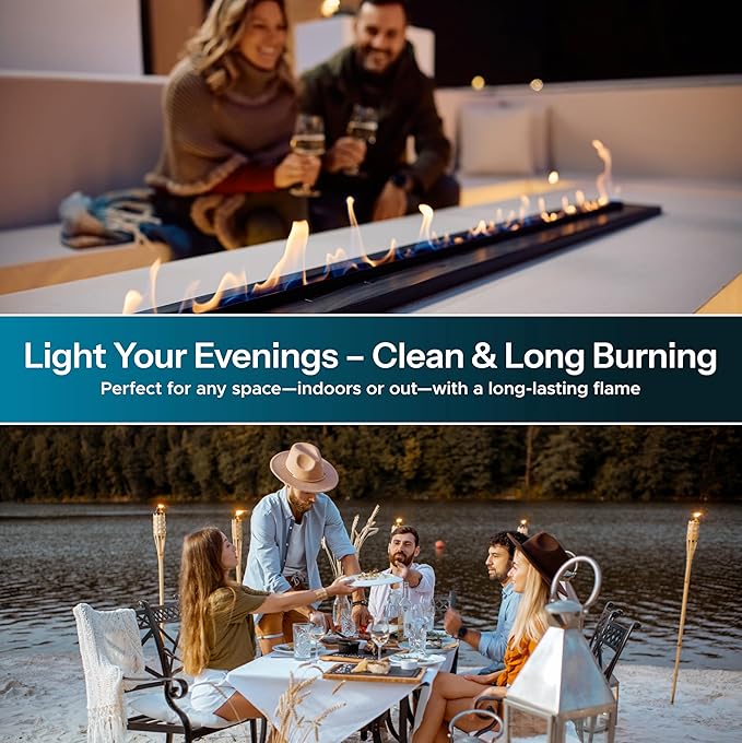 Firefly Fuel Tiki Torch Fuel – Clean-Burning Outdoor Lamp Oil for Tiki Torches and Lanterns. Low Smoke, Pure, Odorless Formula, Long-Lasting – Outdoor Patio & Garden Use - 32oz