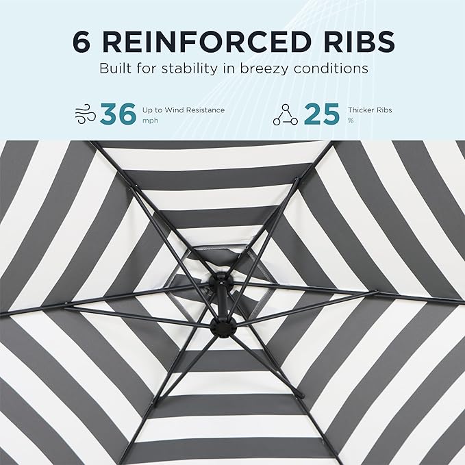 10FT Offset Patio Umbrella, Cantilever Hanging Umbrella with Infinite Tilt, Fade-Resistant Water-Repellent Canopy & Cross Base for Yard, Garden & Deck