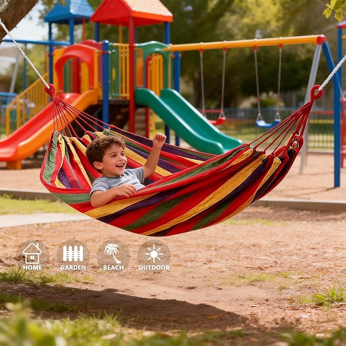 Outdoor Garden Camping Hammock, Portable Hammock for Patio Yard Garden Backyard Porch Travel, 300 Lbs Maximum Weight Capacity