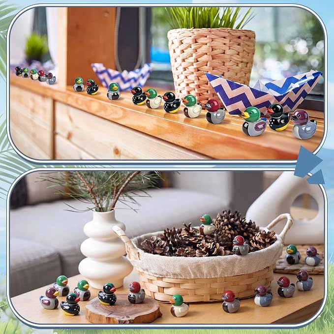 Novabright 100 Pcs Mini Resin Mallard Ducks Tiny Resin Wild Ducks Figures to Hide Small Statue for Nature Birds Lovers Craft Hunting Decoration Potted Birthday Gift Party Supplies