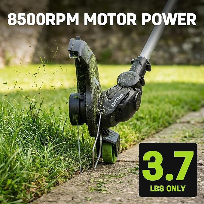 STEELITE 20V Electric Lawn Mower & String Trimmer Combo, 13-Inch Brushless Cordless Lawn Mower with 4.0Ah & 2.0Ah Batteries and Charger, Lightweight Push Mower & Cordless Edger