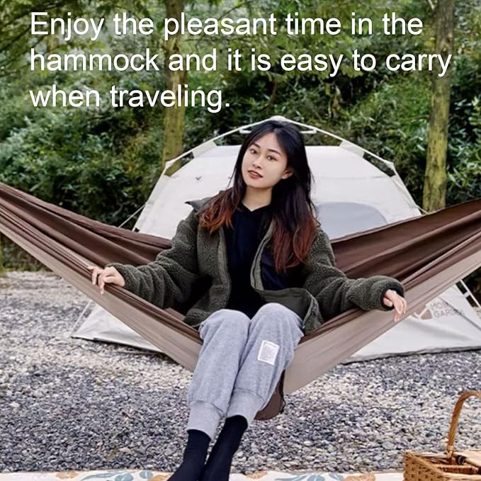 Polyester Fiber Hammock Outdoor Camping Travel Lightweight Multifunctional Side with Storage Bag Tree Hanging Hammock(CH)