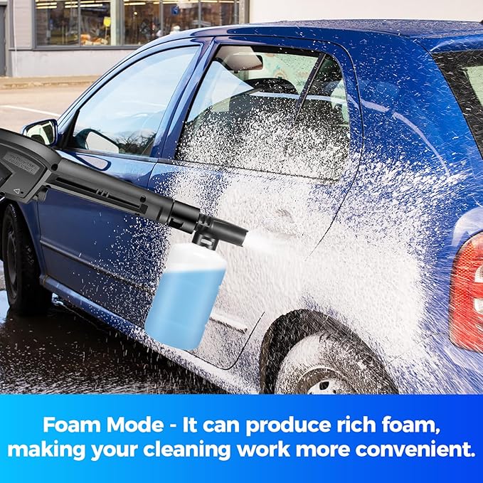 Pressure Washer 4800PSI, Power Washer with with 33ft Pressure Hose, 4 Nozzle and Foam Cannon, Powerwashers for Home, Cars, Patio, Blue