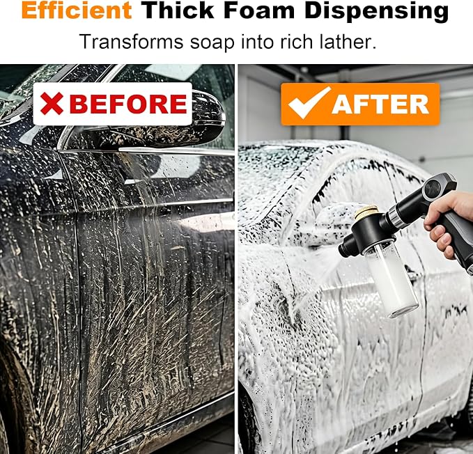 Aquoxis Pressure Washer, High-Pressure Gun Stainless Steel Handheld with 360° Rotating for 3 Spray Modes Effortless Dirt & Stain Removal Quick and Easy Installation Used for Garden Patio Car (1 Pack)