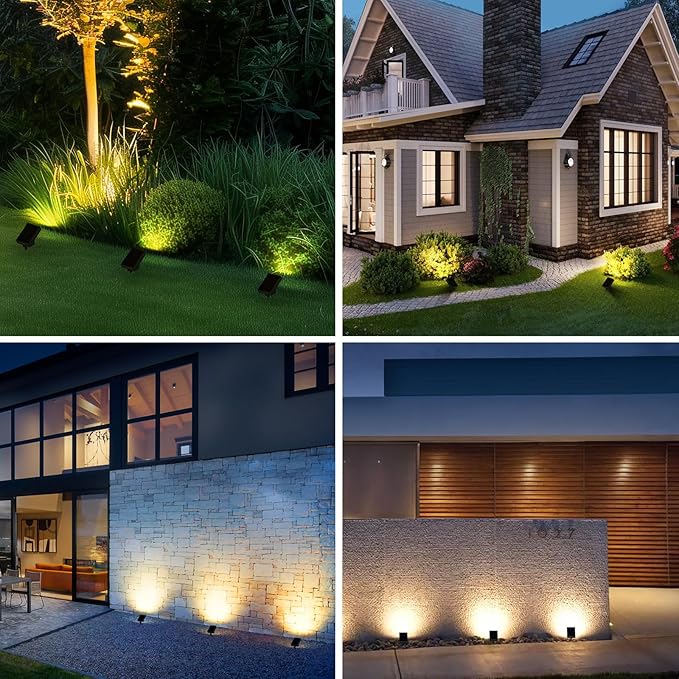 SOTTLOT Solar Pathway Lights Outdoor, Dimmable Solar Spot Light IP65 Waterproof, 500LM 3000K Solars Outdoor Lighting for Walkway Landscape Lawn Yard