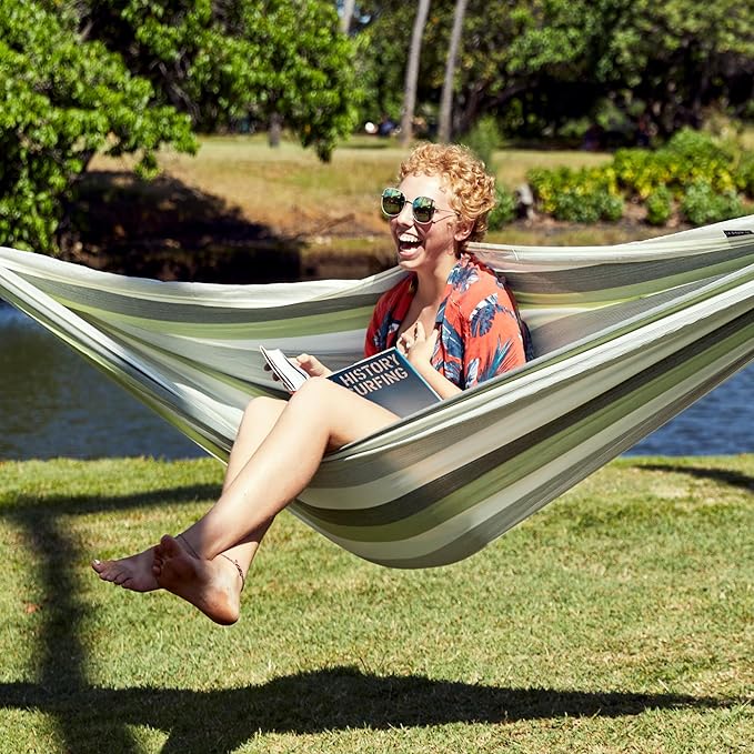 LA SIESTA Brisa Classic Hammock, Handmade, Weather-Resistant, Tear-Resistant Hammock for Indoor & Outdoor Relaxation, Size-Double - Cedar