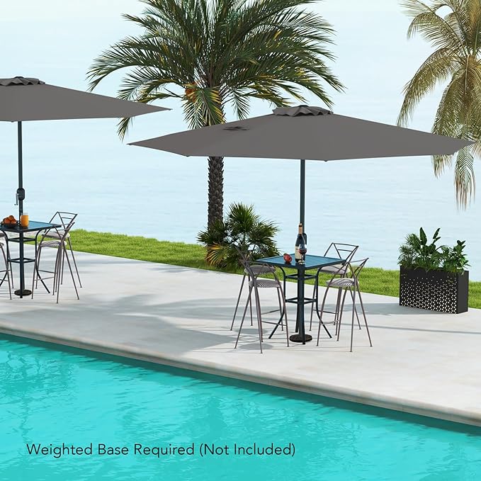 12FT Patio Umbrella, Outdoor Table Umbrella with Crank Handle, 8 Sturdy Ribs, Sun-protection & Waterproof Canopy, Top Air Vent, Market Umbrella for Garden, Lawn, Deck, Backyard, Poolside