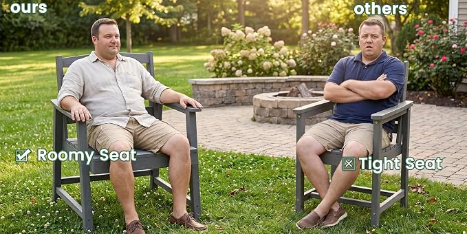 LOUNZY 11 Piece Patio Dining Set for 10, Outdoor Table and Chairs, Grey | 89.4“ table,Large 10 seat patio dining set, mixed chair durable HDPE wood-look, fade and UV resistant for long-term outdoor