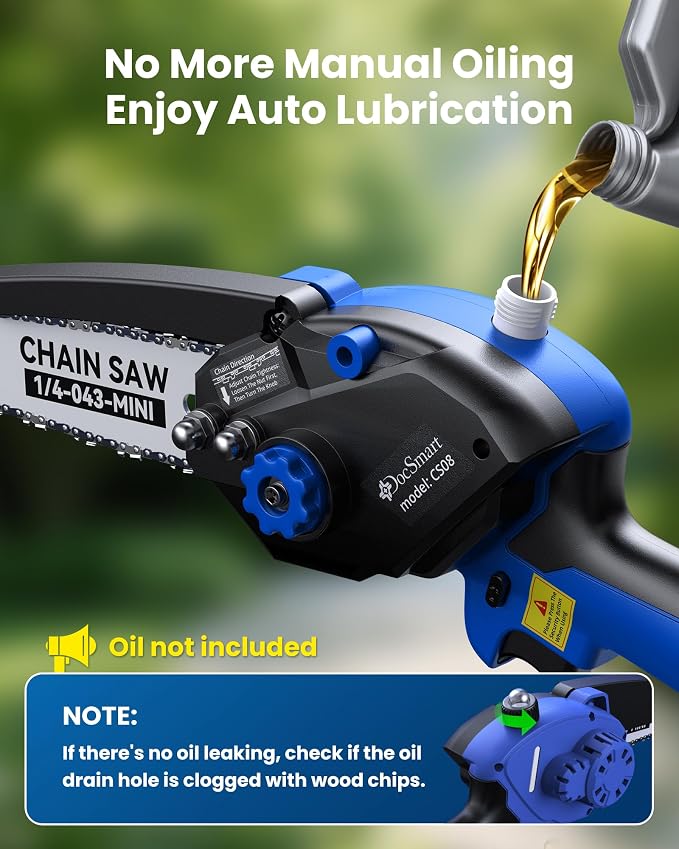 Mini Chainsaw with 1000W Brushless Motor, 8 inch & 6 inch 2 Rechargeable Batteries Handheld Small Chain Saw for Wood Cutting, Gardening Gifts for Father Dad Men
