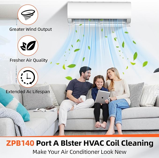 ZPB140 HVAC Coil Cleaning Sprayer, Blaster Coil Jet Pressure Washer | for AC 120V 80W Indoor & Outdoor Cleaning, Flow Rate 4L/min, Working Pressure 0.7-1.0MPa