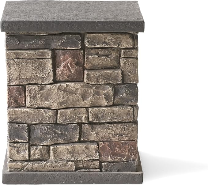 Chesney Outdoor Tank Holder Side Table - Lightweight Concrete - Stone Finish