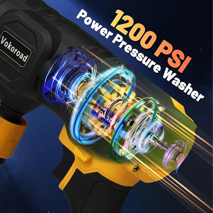 Cordless Car Cleaner Tool Compatible with Makita 18V Battery with Rechargeable 4.0Ah Battery & 6-in-1 Nozzle for Car/Fence/Floor/Patio