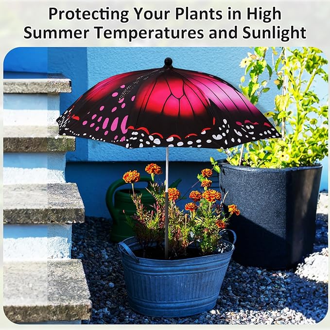 Plant Umbrellas for Outdoor Plants, Large Garden Plant Umbrella Shade Upgraded Adjustable Angle Height for Potted Plants Garden Beds
