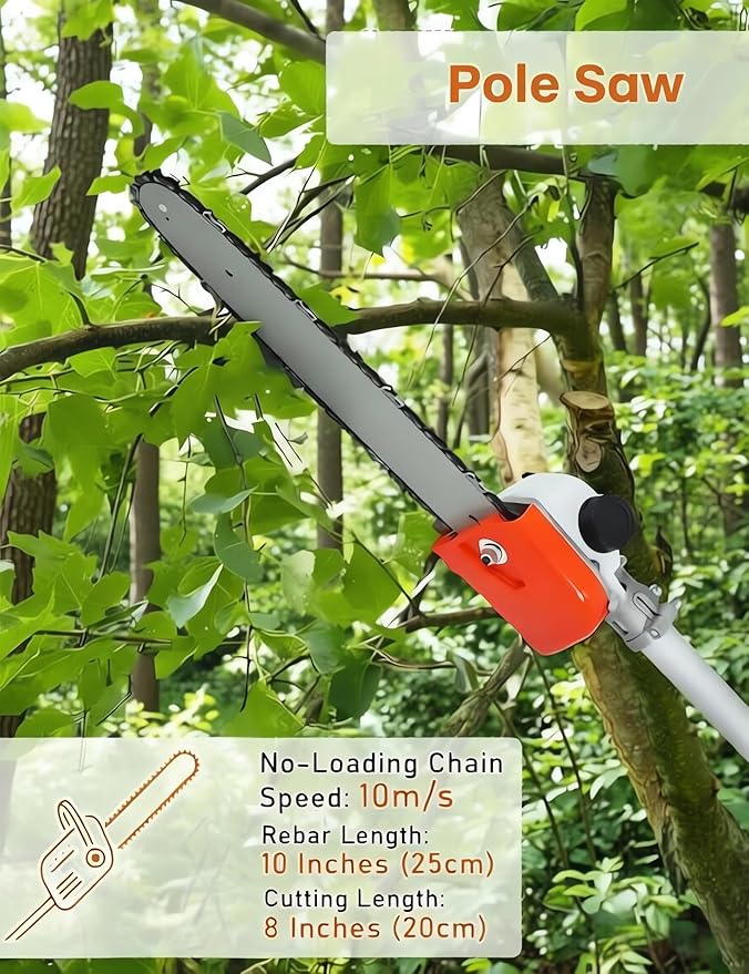52CC 2-Stroke Gas Weed Wacker, 5 in 1 Gas Weed Eater, 2026 Upgraded Weed Eater Gas Powered, 9500rpm High Power Gas Hedge Trimmer, Brush Cutter for Yard, Garden, with EPA & CE-MD Certification