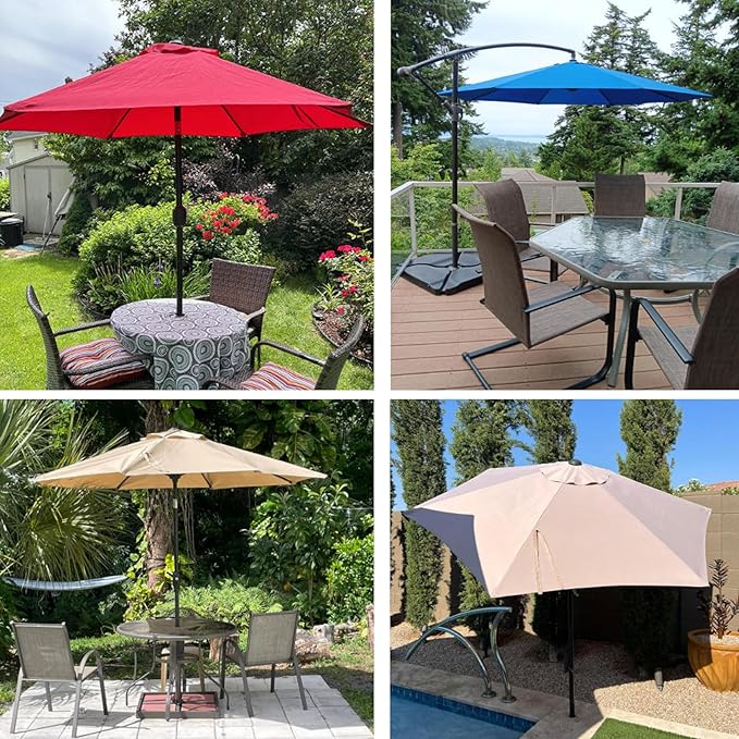 9FT Patio Umbrella Replacement Canopy Cover 6 Ribs 8 Ribs Waterproof UV Resistant for Market Umbrella Canopy, Garden, Lawn, Backyard, Pool