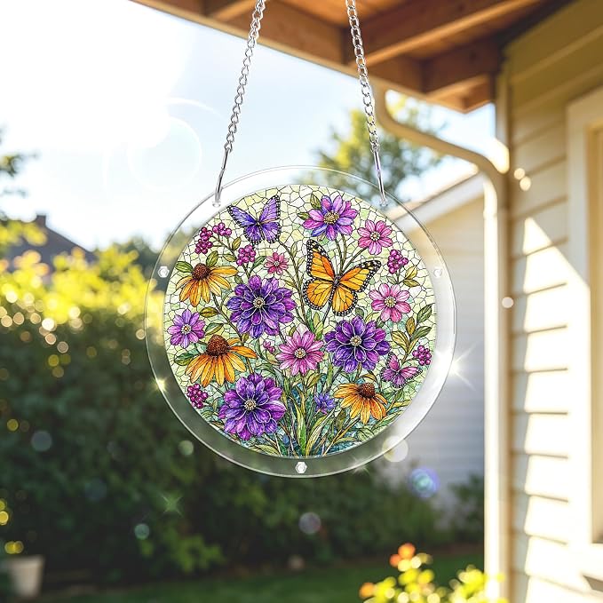 Acrylic Puzzle Suncatcher, Sun Catchers Puzzle for Window Hanging | 8.2 Inch Garden Spirit DIY Suncatcher Puzzle for Adults, Ideal Gifts for Women, Men, Wife, Mom, Home & Garden Decor
