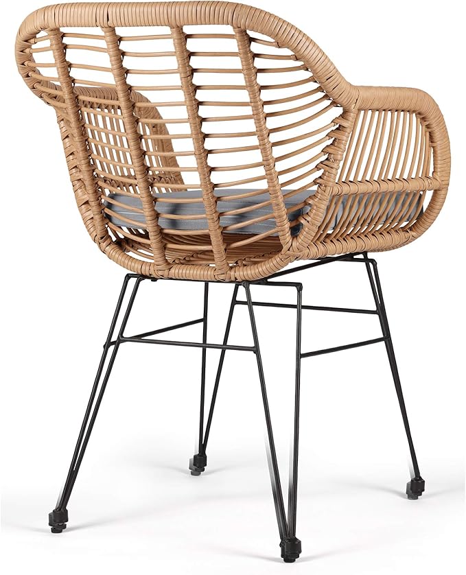 WestinTrends 3 Pc Furniture Wicker Rattan Patio Conversation Seating Chair Set with Cushions and Table for Indoor Outdoor, Balcony, Porch, Garden, Pool, Deck, Lounge, Gray