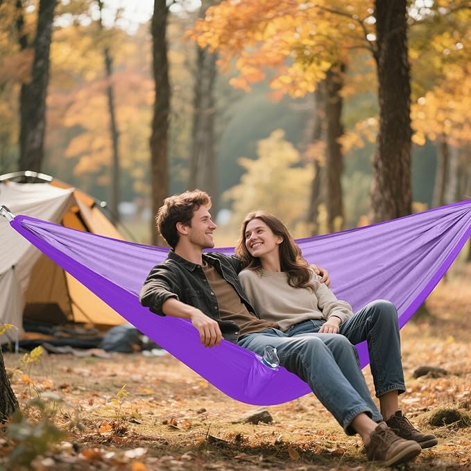 Blue Violet Solid Color Pure Plain 330lb Capacity Hammocks Tree Hammock for Outside Patio Backyard Poolside jamaca para Patio