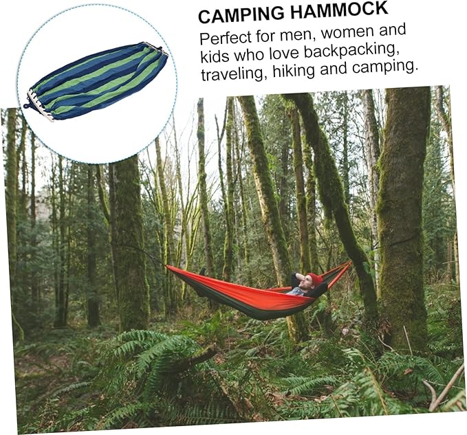 Kisangel Garden Widened Canvas Hammock Portable Thickened Swing for Camping Outdoor and Relaxation for Adults and Boys and Girls