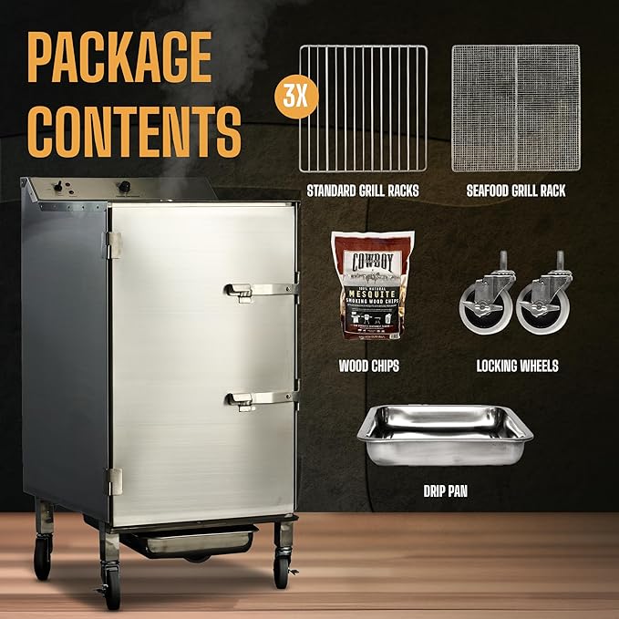 SmokinTex 'The XL' Series Electric Smoker - Largest Residential Meat Smoker Grill with Dual 700W Elements, 80 lbs. Capacity, Temperature Control, Stainless Steel