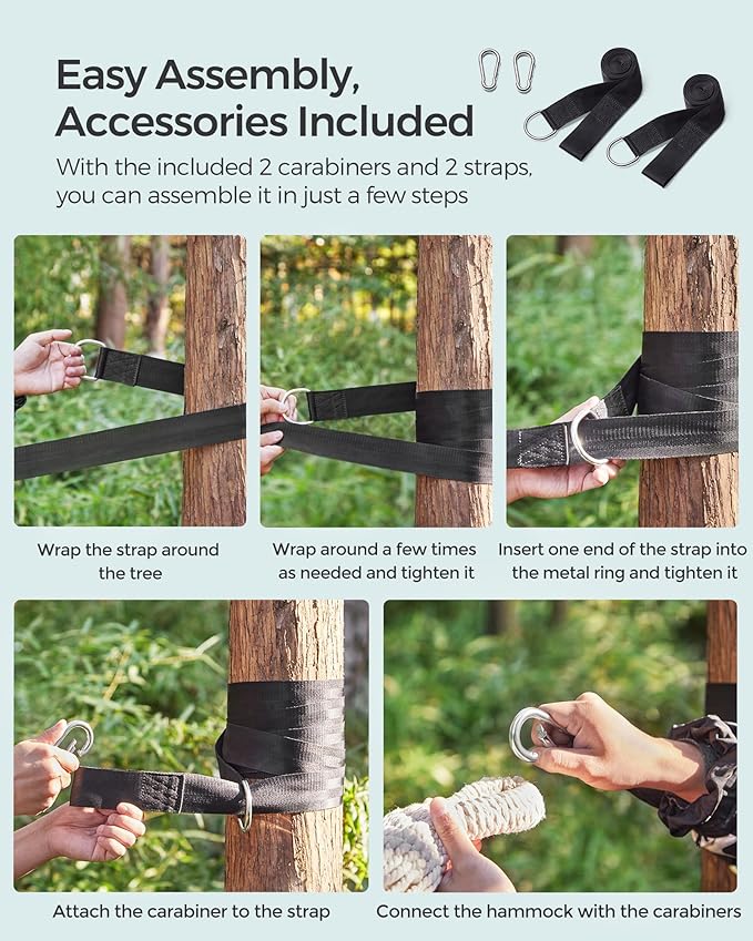 SONGMICS Double Hammock, 98.4 x 59.1 Inches, 660 lb Load Capacity, with Compression Bag, Mounting Straps, Carabiners, for Terrace, Balcony, Garden, Outdoor, Camping, Turquoise UGDC15BU