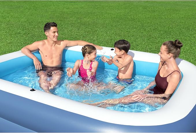 H2OGO! 8 Foot 4 Inch x 70 Inch Summer Bliss Shaded Inflatable Family Pool for Kids Ages 6 Above