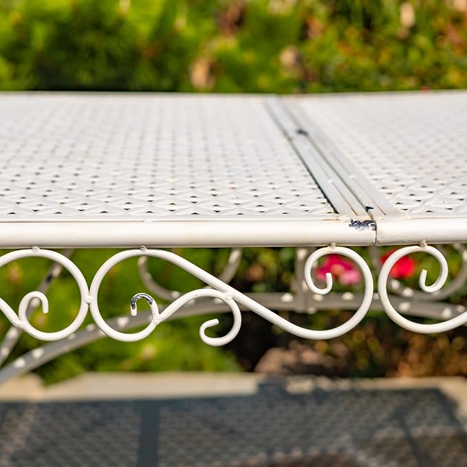 Zaer Ltd. Five-Piece Metal Dining Set in Antique White Solebury