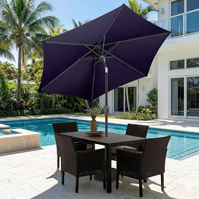 Jarka&Co 7.5ft Patio Umbrella Outdoor - Table Outdoor Umbrella with Push Button Tilt Waterprool UV Protection, Sun Umbrella for Pool, Porch, Garden, Deck, Backyard (Navy Blue)