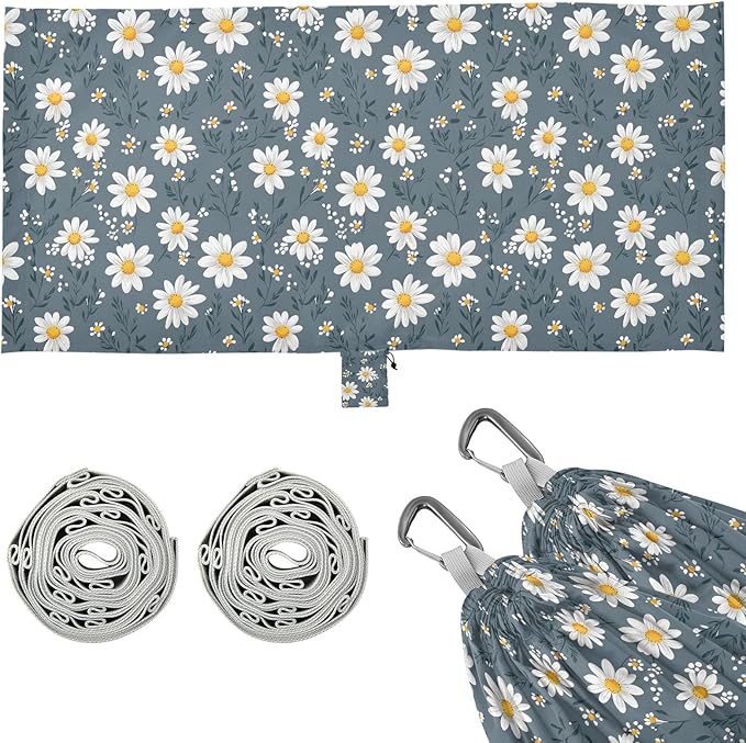 Camping Hammock Outdoor Hammocks for Outside Gray Daisy Beach Trees Portable Lightweight with Pockets Tree Straps Indoor