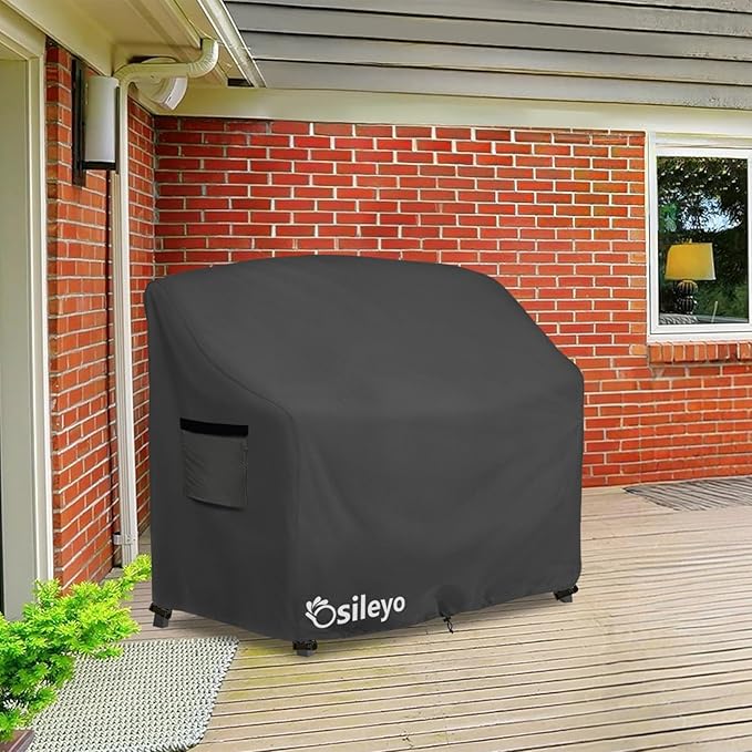Tall Adirondack Chairs Set Cover for Poly Balcony Chair with Connecting Tray Patio Stools,100% Waterproof Heavy Duty Tall Outdoor Adirondack Chair Table Covers, Black
