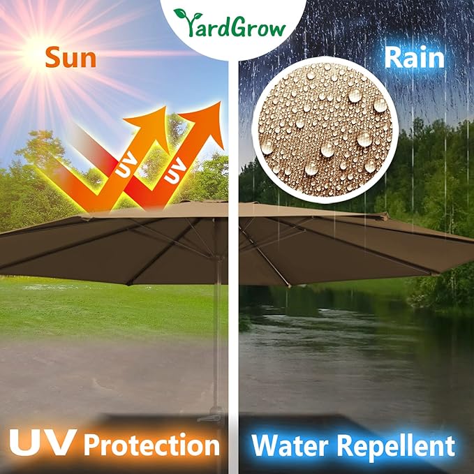 YardGrow 11.5ft 8 Ribs Umbrella Canopy Replacement for Patio Umbrella, Frame NOT Included, Umbrella Replacement Canopy ONLY
