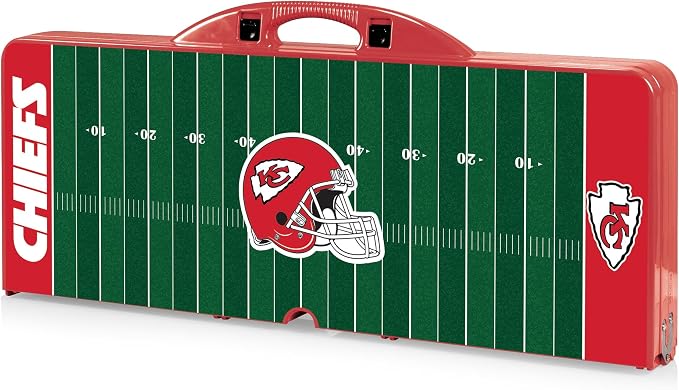 PICNIC TIME NFL Picnic Table Portable Folding Table with Seats and Umbrella