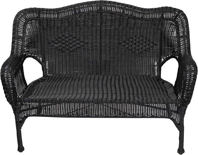 Northlight Wicker Outdoor Patio Conversation Set - Black - 4pc