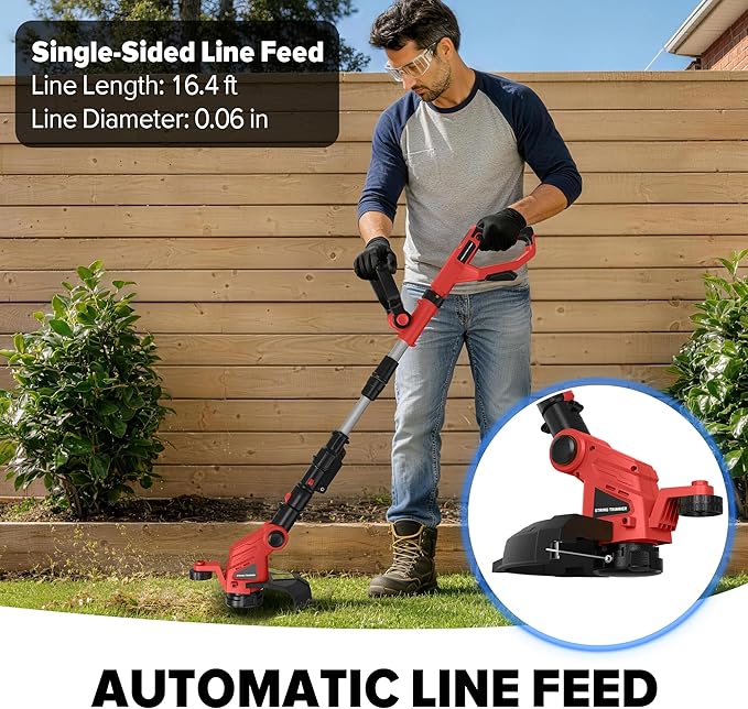 12" Electric Weed Wacker (No Battery) Compatible with Milwaukee18V Battery, Automatic Line Feed Weed Eater Battery Powered, Cordless String Trimmer with 4 Line Spools for Lawn, Garden