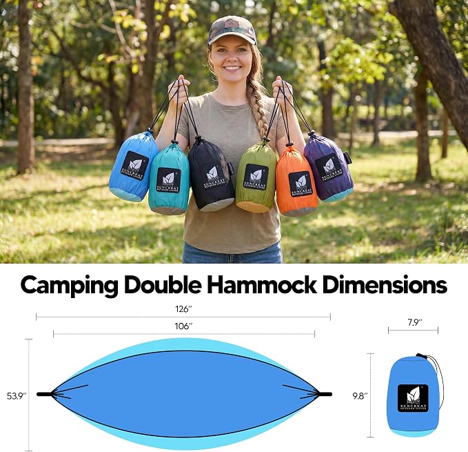 SUNCREAT Hammocks Camping Hammock, Travel Hammock Lightweight Portable, Blue