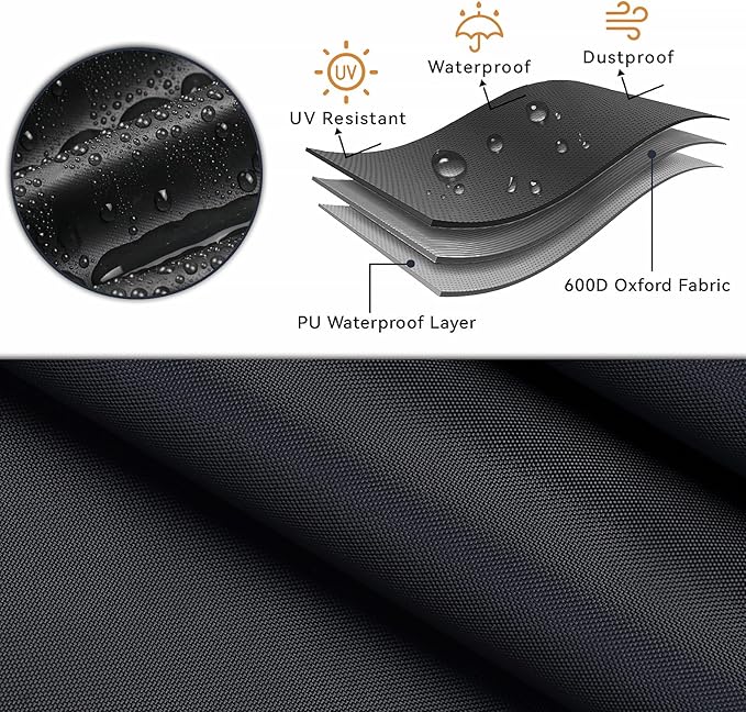 Patio Bistro Set Cover, Heavy Duty Waterproof Outdoor Table and Chairs Set Cover for 3 Pieces Patio Furniture Set/2 Chairs Patio Set - 62"L x 22"W x 30"H