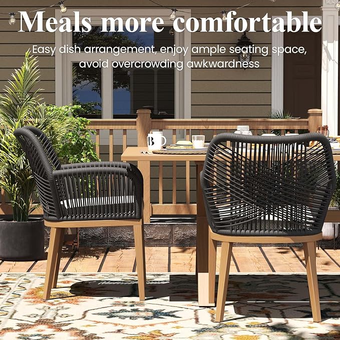 LayinSun Outdoor Dining Set for 8, 9 Pieces Patio Furniture Sets with Aluminum Dining Table and Rope Weave Chairs