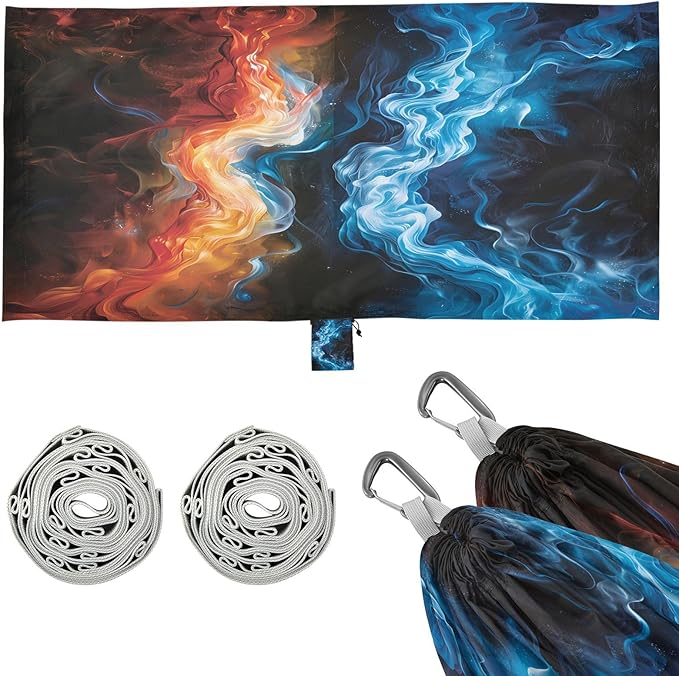 Hammocks for Outside Fire and Ice Camping Hammock Portable Hammocks with Tree Straps and Carry Bag Camping Accessories for Hiking Beach Outdoor
