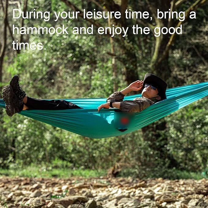Portable Polyester Hammock with Storage Bag Outdoor Camping Thick Rope Portable Multi-Purpose Tree Hanging Hammock Comfortable(Green)