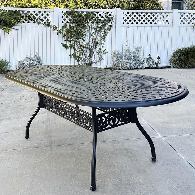 Darlee Santa Barbara 7 Piece Cast Aluminum Patio Dining Set with Oval Table - Antique Bronze