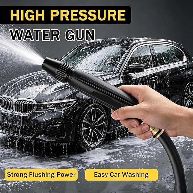 Upgraded 2026 Home High-Pressure Car Wash Water Gun with Booster Nozzle and Hose, for Watering Plants and Vegetables, and Car Washing (2PCS)
