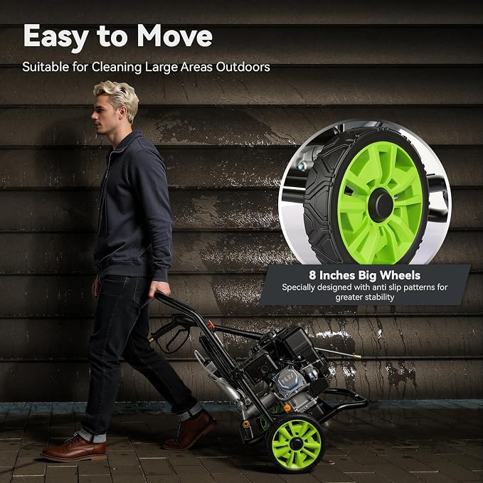 4200PSI P*ressure Washer Cleaner 4.0GPM Gas Po*wer Washer 212CC Gas Powered Washing Machine Commercial High Washer Cleaner withHose&5 Nozzles for Patio Garden Yard Vehicle,EPA/CARB/ETL