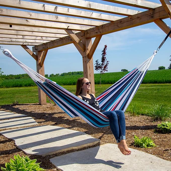 Vivere Brazilian Style Double Hammock, Denim (BRAZ212)