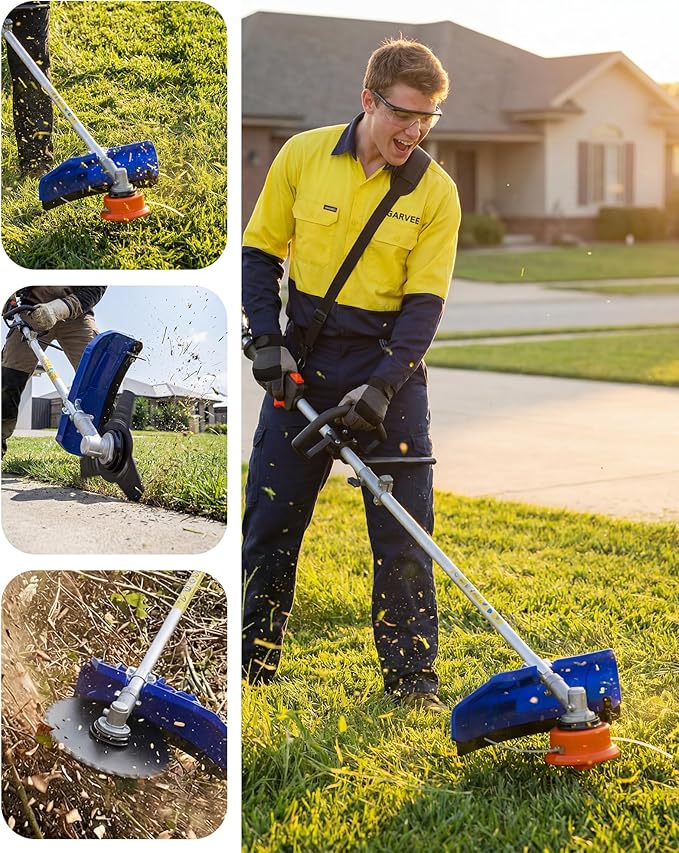 Garvee 3-in-1 Grass Trimmer- Includes 1 Grass Head, 2 Blades, Outdoor String Strimmers, Lawn Trimming Tool, Garden Trimming Tool