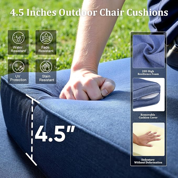 5-Piece Outdoor Patio Furniture Set with Swivel Chairs, All-Weather Wicker Sofa Set for Garden, Yard, Porch and Poolside Seating Blue