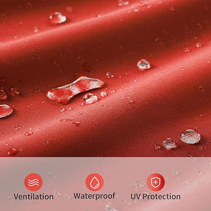 10 X 13 FT Cantilever Patio Umbrella with Led Lights Outdoor Rectangle Offset Large Double Top Heavy Duty Umbrellas with 360°Rotation for Pool Deck Backyard Garden, Wine Red