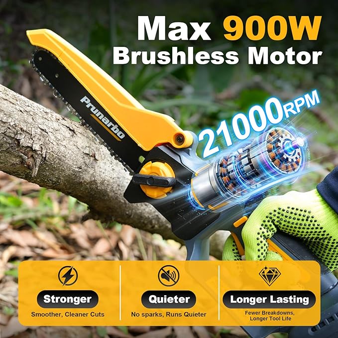 Cordless 8-Inch Pruning Chainsaw Compatible with Makita 18V Batteries, Brushless Handheld Chain Saw with Auto Oiler for Tree Trimming, Yard Maintenance & Storm Cleanup, Tool Only