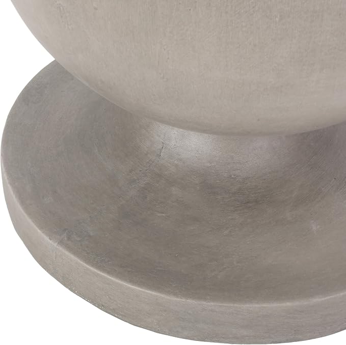 Outdoor Side Table 17.25" Geometric Shape Lightweight Concrete-Look Outdoor Indoor Accent Table Decorative Garden Stools, for Patio Porch Living Room, Grey